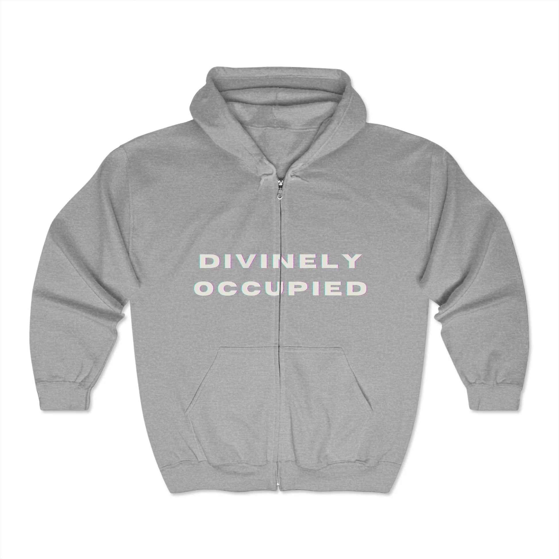 "DIVINELY OCCUPIED" Zip Hoodie-21712017059422787975