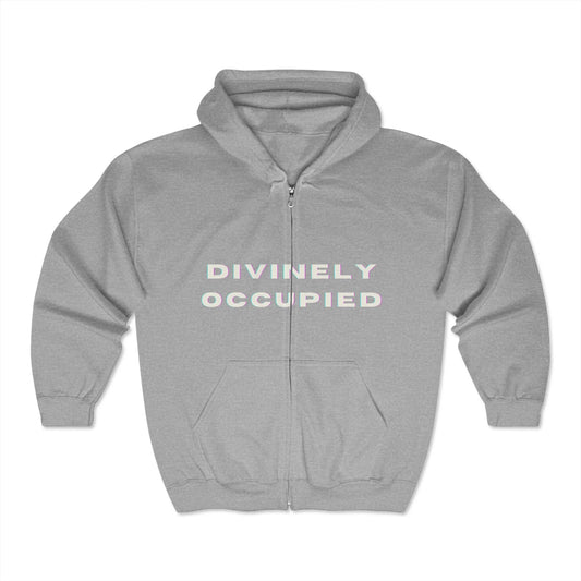 "DIVINELY OCCUPIED" Zip Hoodie-21712017059422787975