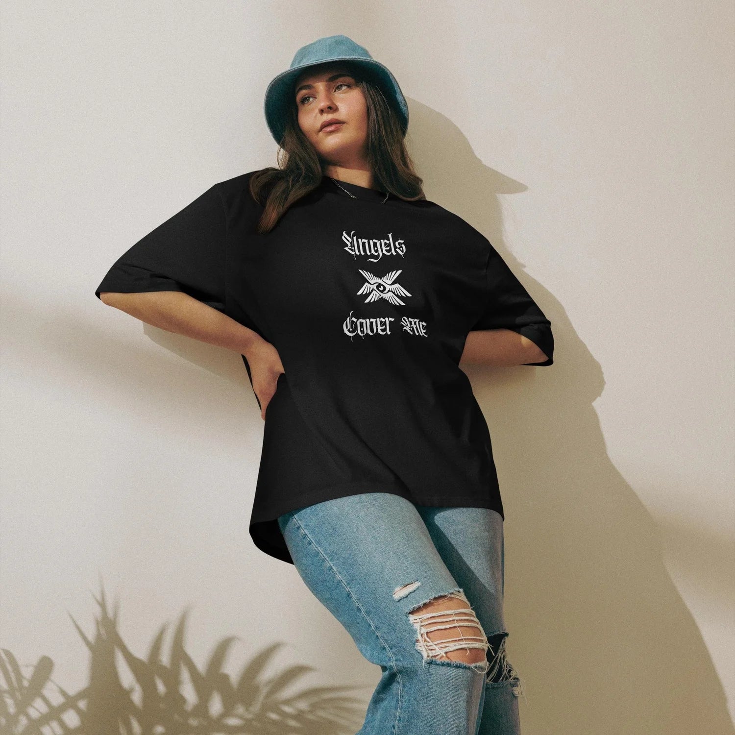 Angels Cover Me Oversized heavyweight t-shirt